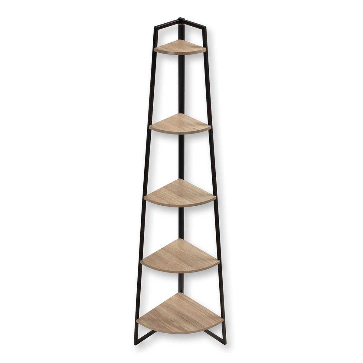 ECKREGAL mit 5 Etagen im Holzdekor H180 cm - Colorado - Schwarz, Holzwerkstoff (36/180/36cm) - Calicosy