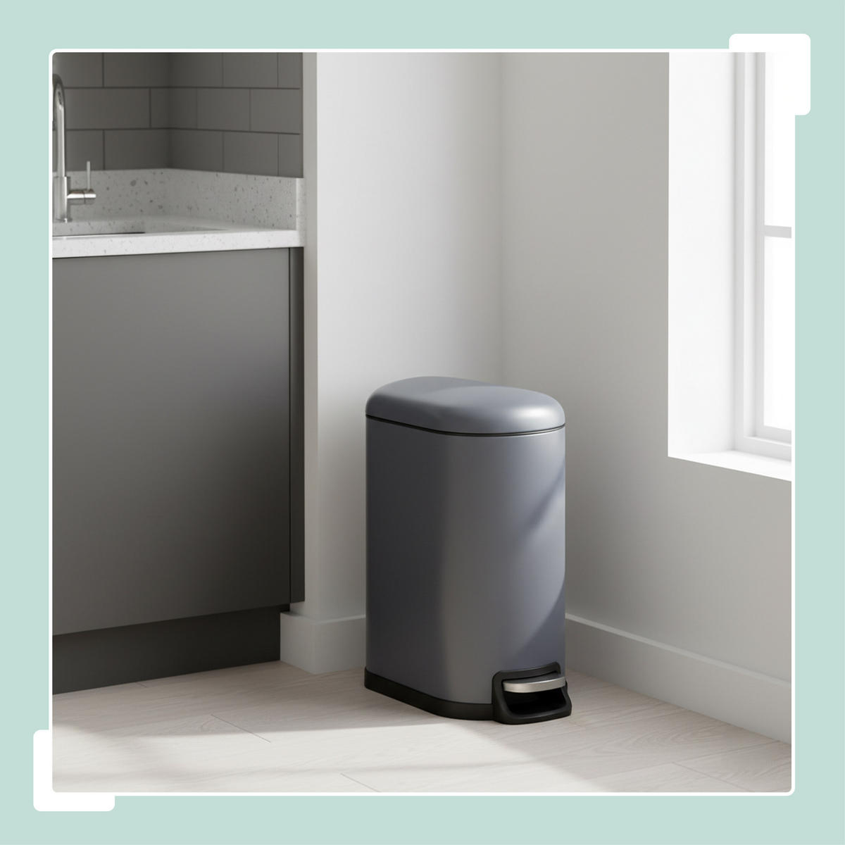 MÜLLEIMER - Grau, Kunststoff/Metall (18.5/39/39cm) - Relaxdays