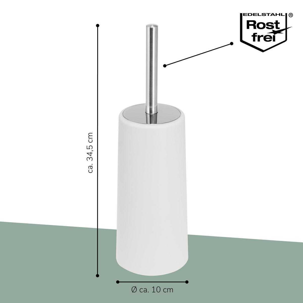 WC-BÜRSTE, weiß, Kunststoff - Weiß, Kunststoff (10/34.5/10cm) - bremermann