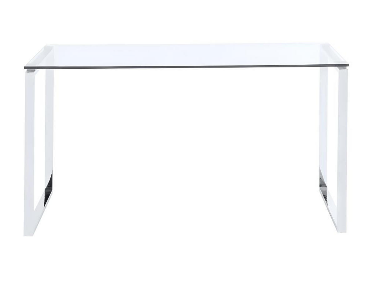 SCHREIBTISCH - Glas & Metall - FREYA - Transparent, Metall (140/60/75cm) - Vente-Unique
