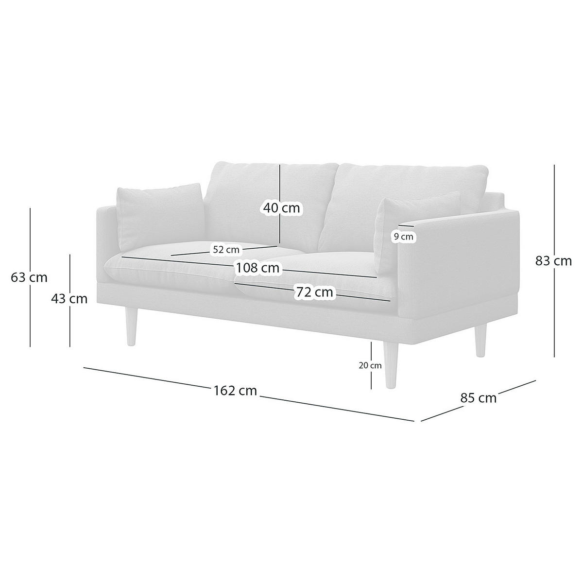2-SITZER SOFA - Webstoff - Beige, Textil (162/83/85cm) - home24