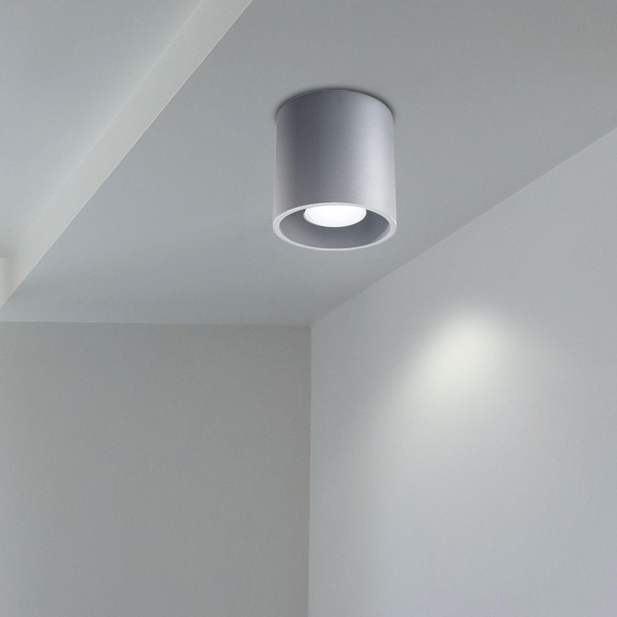 AUFBAULEUCHTE Aluminium Grau Rund - Grau, Metall (10/10/10cm)