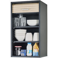 KÜCHENOBERSCHRANK mit Rolladentür 35/40/72cm - Schwarz, Holzwerkstoff (40/72/35cm) - Simmob