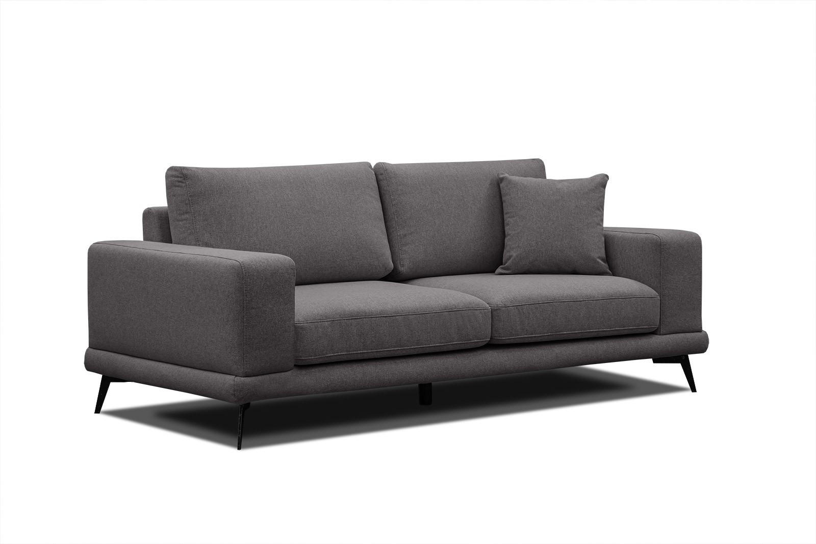 SOFA MEDIOLANE 2,5-Sitzer, graphitfarben - Graphitfarben, Holzwerkstoff/Textil (203/87/96cm) - Courtois Laville