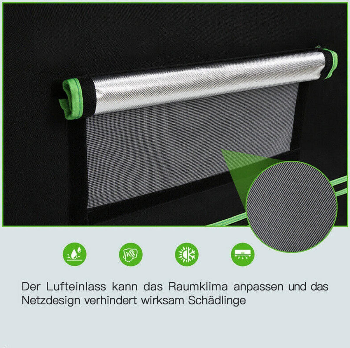 GROWBOX KOMPLETTSET – 140×140×200 cm LED 200W Vollspektrum, Abluftset & Kohlefilter, Grow Zelt für Indoor Pflanzenanbau - Multicolor, Textil (140/200/140cm) - JUNG