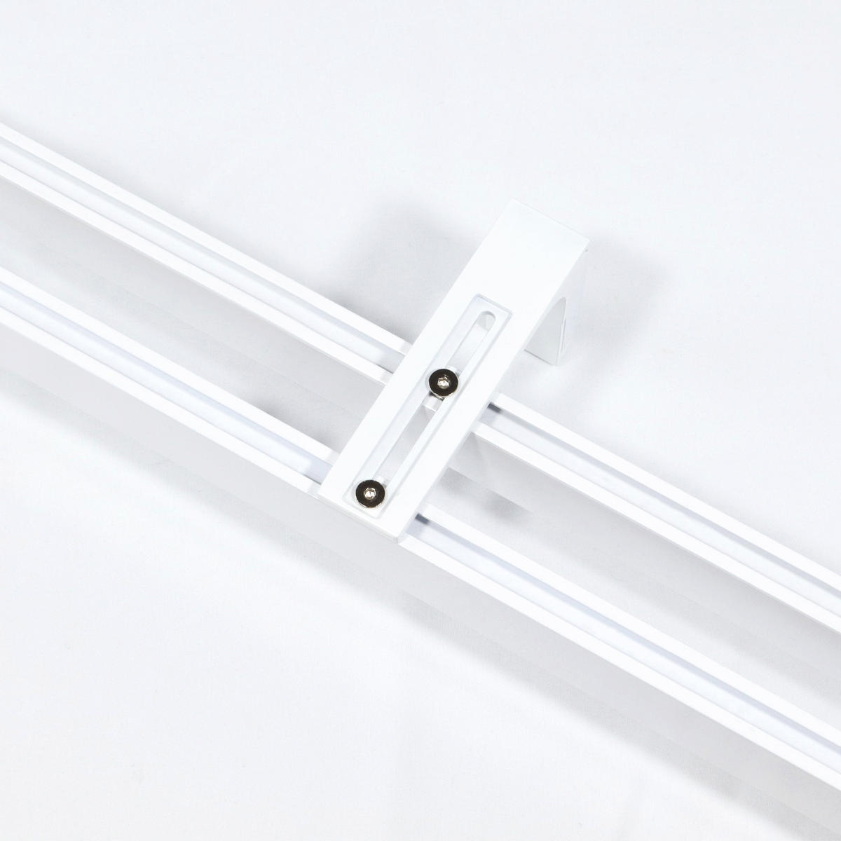 GARDINENSCHIENE 2-lauf Loft - Weiß, Metall (380cm) - Deco-Raum