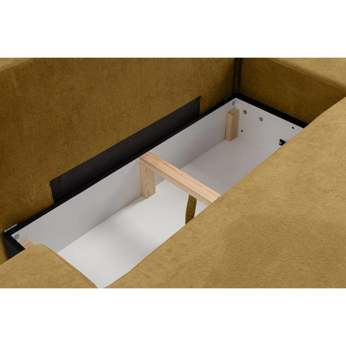 ECKSCHLAFSOFA Gavi gelb velours rechts - Gelb, Textil (269/171cm) - Beautysofa