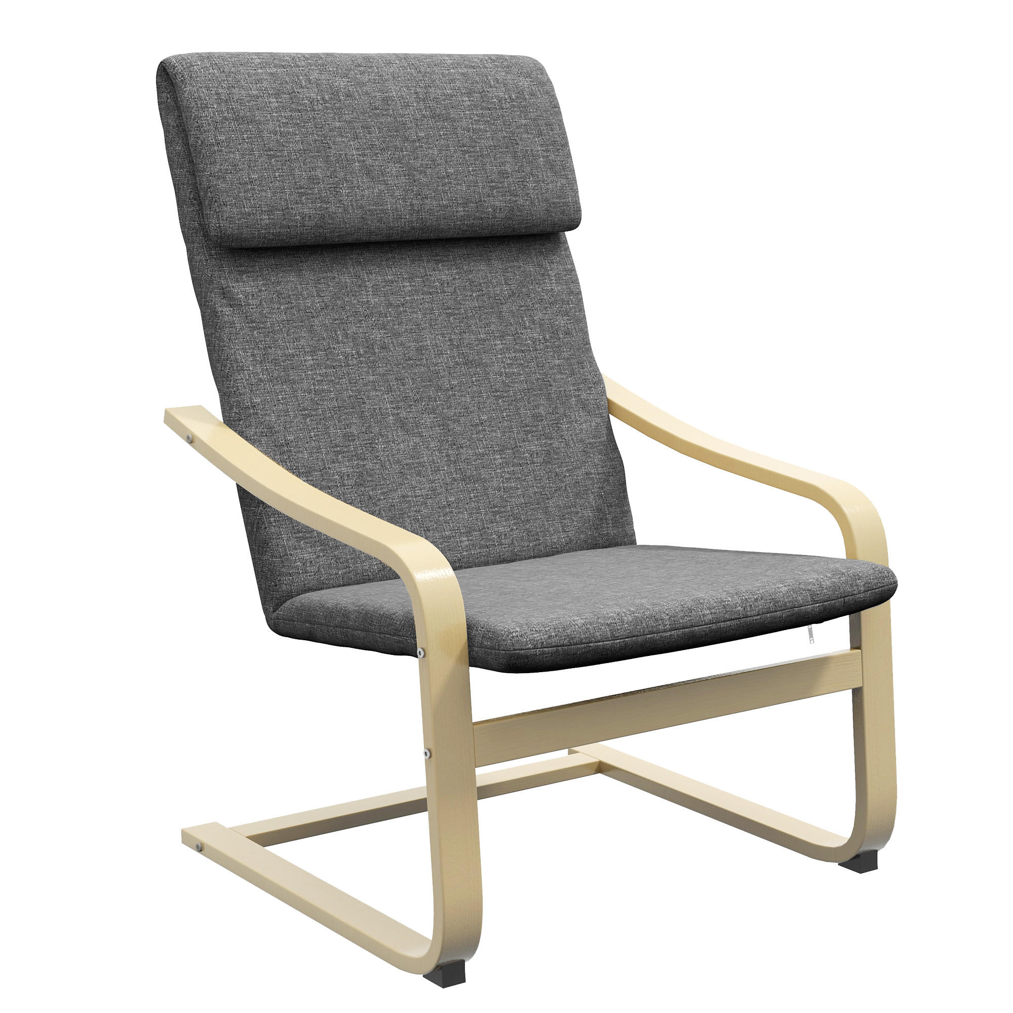 SESSEL mit Kopfstütze und Armlehnen, Bezug in Leinenoptik, Holzgestell, Grau - Dunkelgrau, Kunststoff (80/99/66.5cm) - HOMCOM