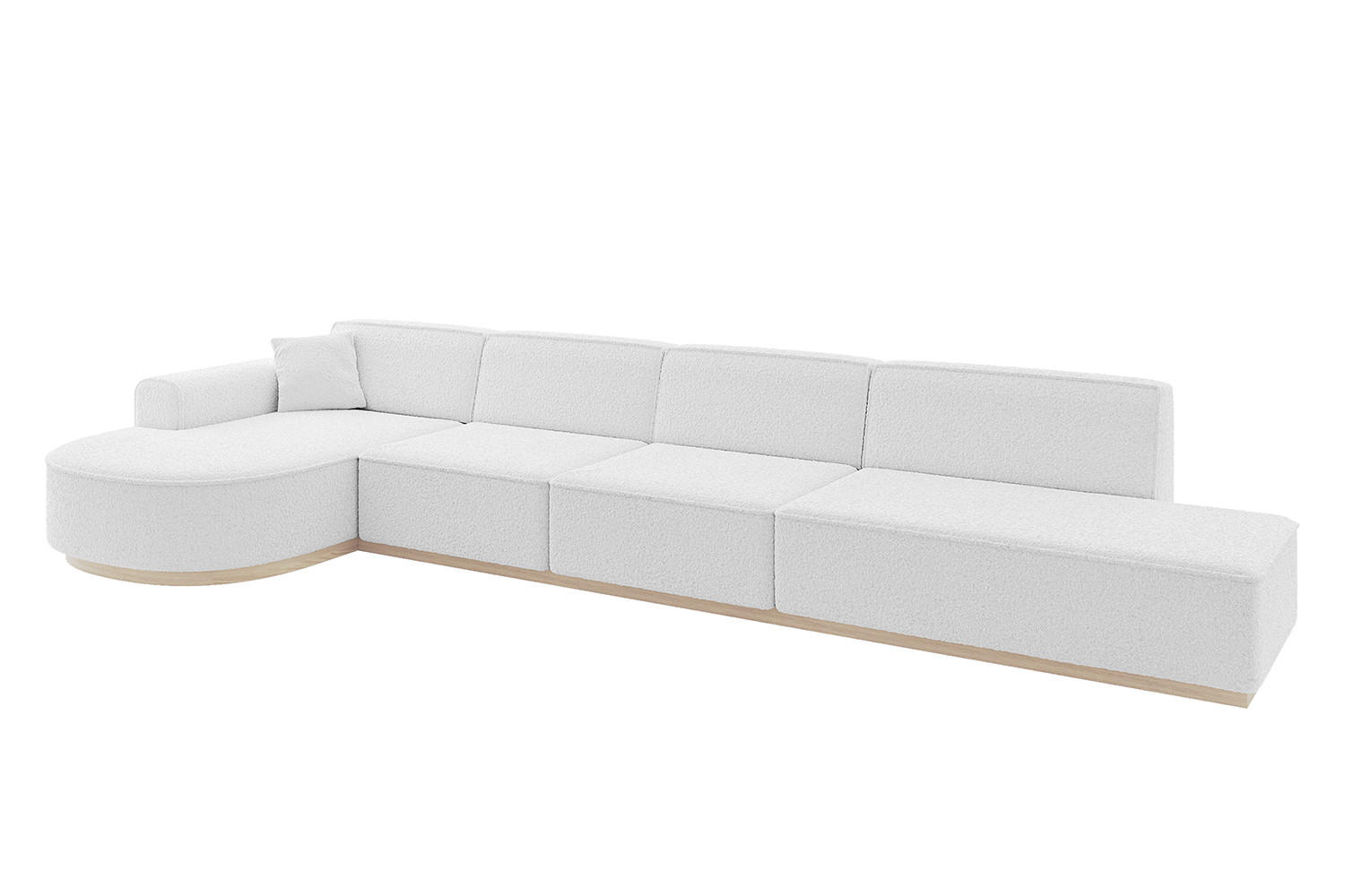 ECKSOFA Ottomane Links ARRIO-L3 - 413x171x83 cm Weiß - Weiß, Holzwerkstoff/Textil (413/171cm) - ALTDECOR