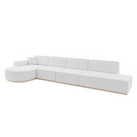 ECKSOFA Ottomane Links ARRIO-L3 - 413x171x83 cm Weiß - Weiß, Holzwerkstoff/Textil (413/171cm) - ALTDECOR
