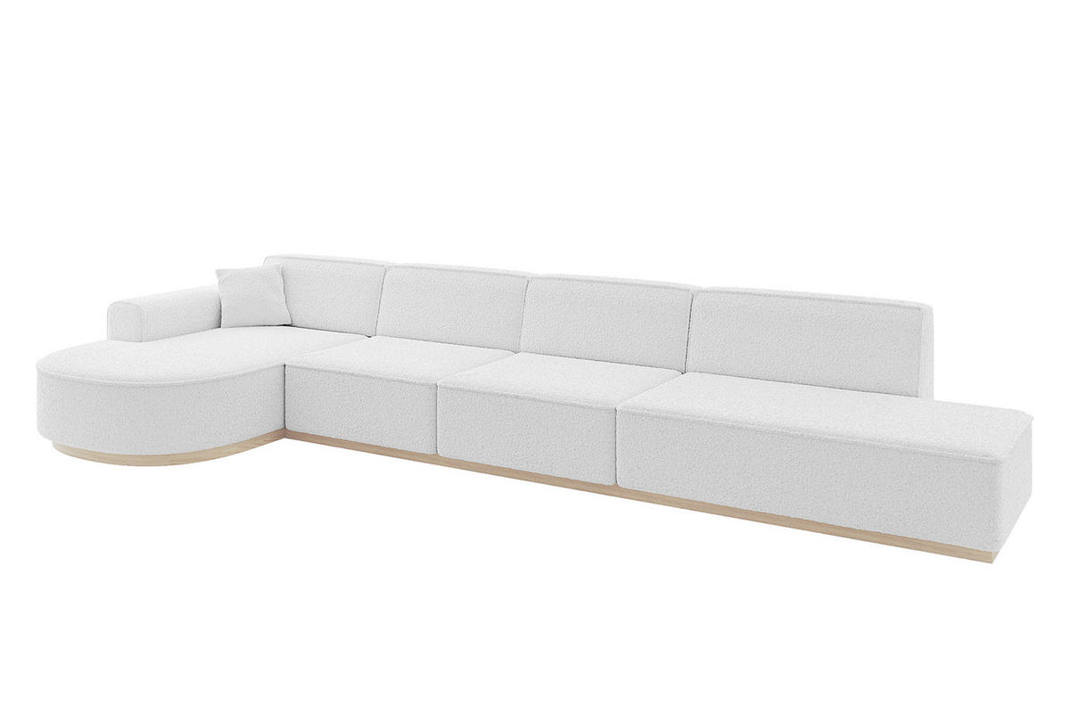 ECKSOFA Ottomane Links ARRIO-L3 - 413x171x83 cm Weiß - Weiß, Holzwerkstoff/Textil (413/171cm) - ALTDECOR