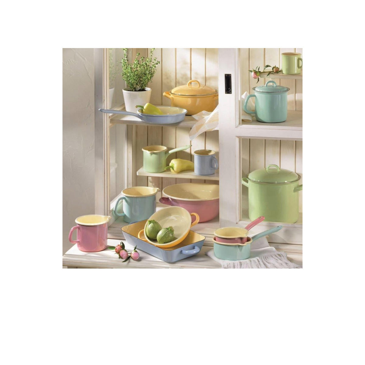 TOPF mit Chromrand Ø20cm 4L Pastell Goldgelb Emaille - Gelb, Metall (25/30/25cm) - Riess