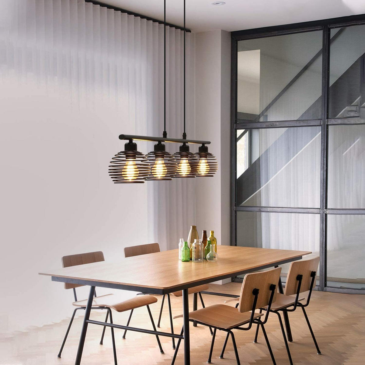 PENDELLEUCHTE Thalynne 77/15/142 cm - Schwarz, Metall (77/15/142cm) - ZMH