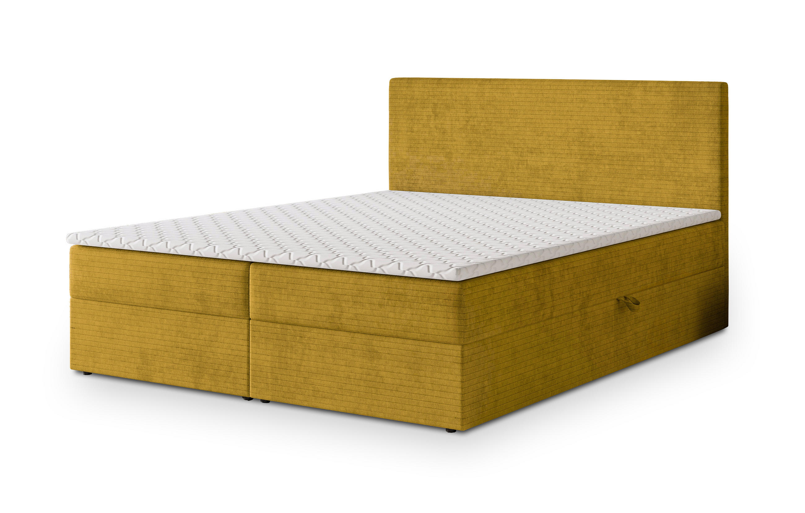 BOXBETT NIRA 180x200 cm mit Matratze und Topper - Gelb - Gelb, Holz (180/200cm) - MASSENO