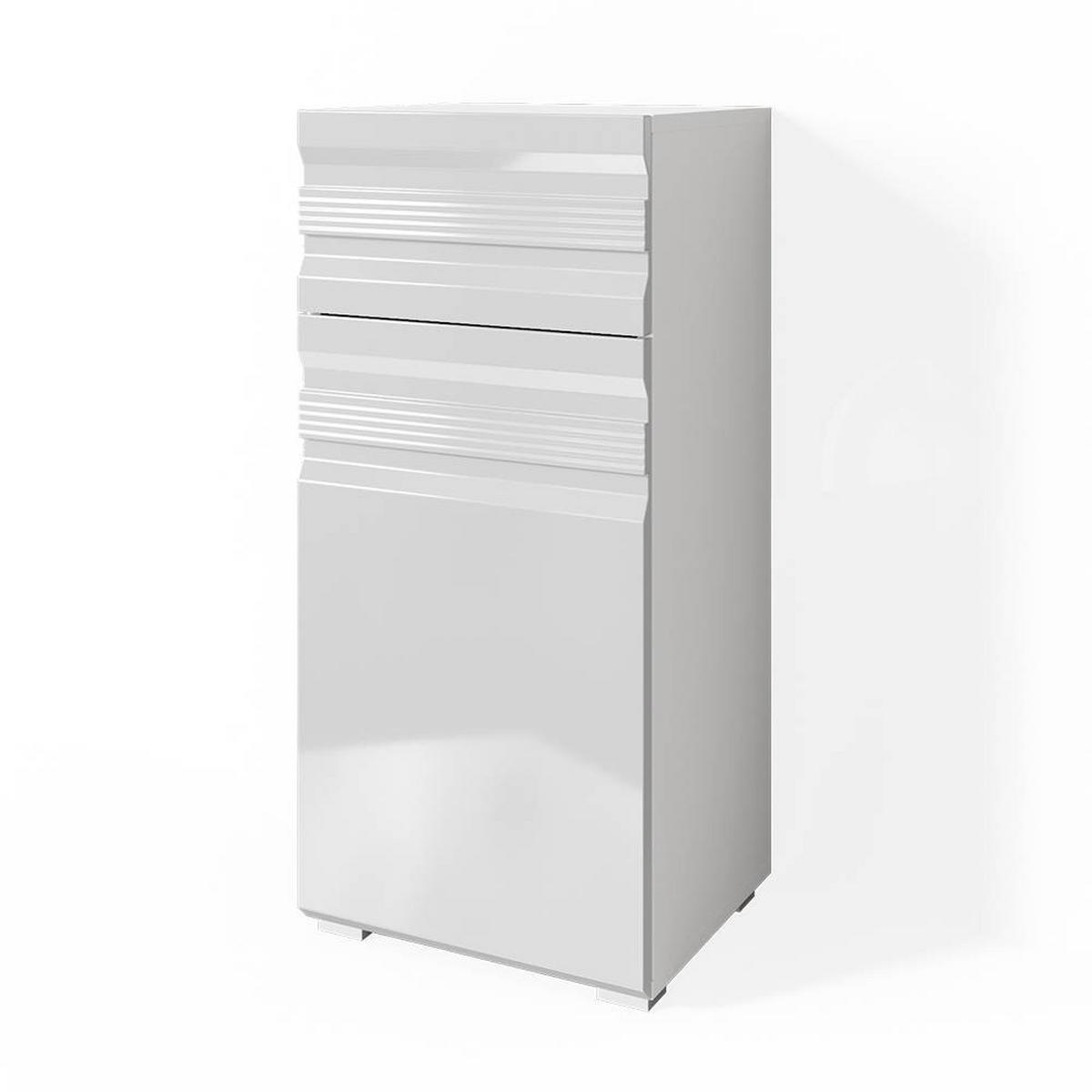 MIDISCHRANK Fredd Weiß 36.4 x 79 cm - Weiß Hochglanz, Holzwerkstoff (36.4/79/31cm) - Vicco