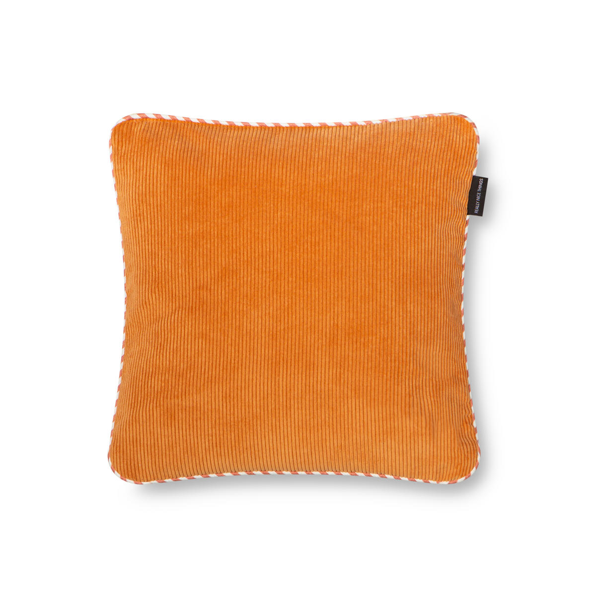 CORDKISSEN wendbares mit zweifarbiger Verzierung 45/45 cm Orange und blau CORDUROY - Blau/Orange, Textil (45/45/8cm) - RNT By Really Nice Things