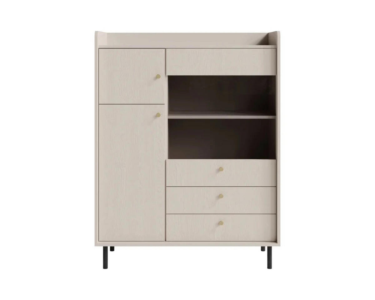 WOHNZIMMER Set – GRANDE System – Beige - Beige, Holzwerkstoff (103.5/133/42cm) - hi-markt
