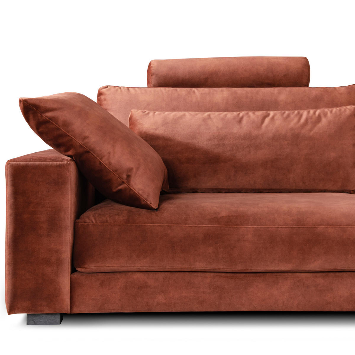 ECKSOFA ETICO Braun Velvet - Dunkelbraun/Schwarz, Textil (513/330cm) - KAWOLA