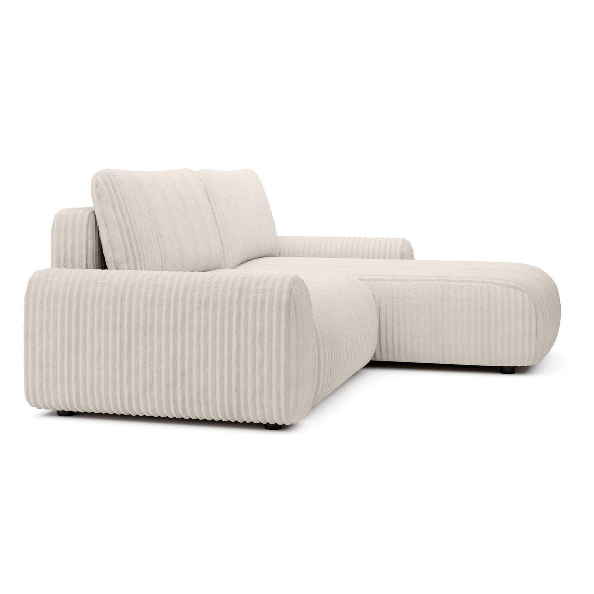 ECKSOFA Lelu Creme beidseitig - Creme/Schwarz, Kunststoff/Textil (245/165cm) - Selsey