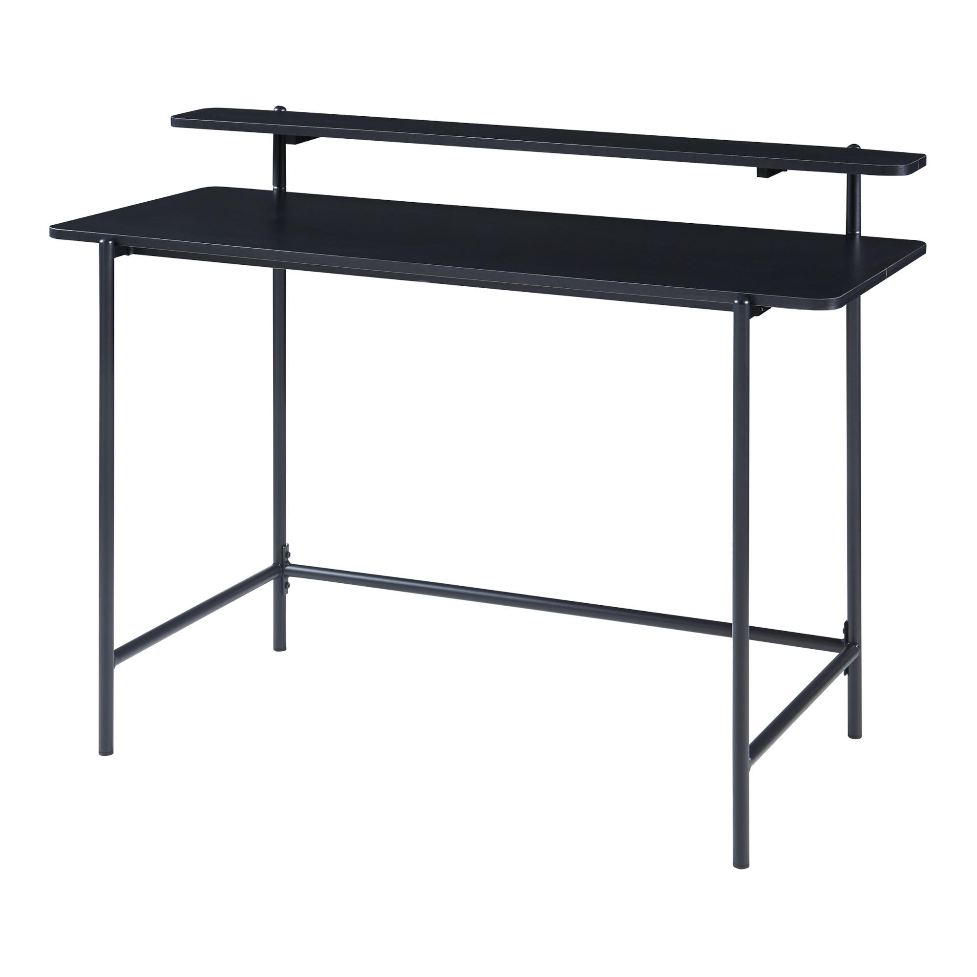 SCHREIBTISCH Samnanger - Schwarz, Holzwerkstoff/Metall (55/120/88cm) - [en.casa]