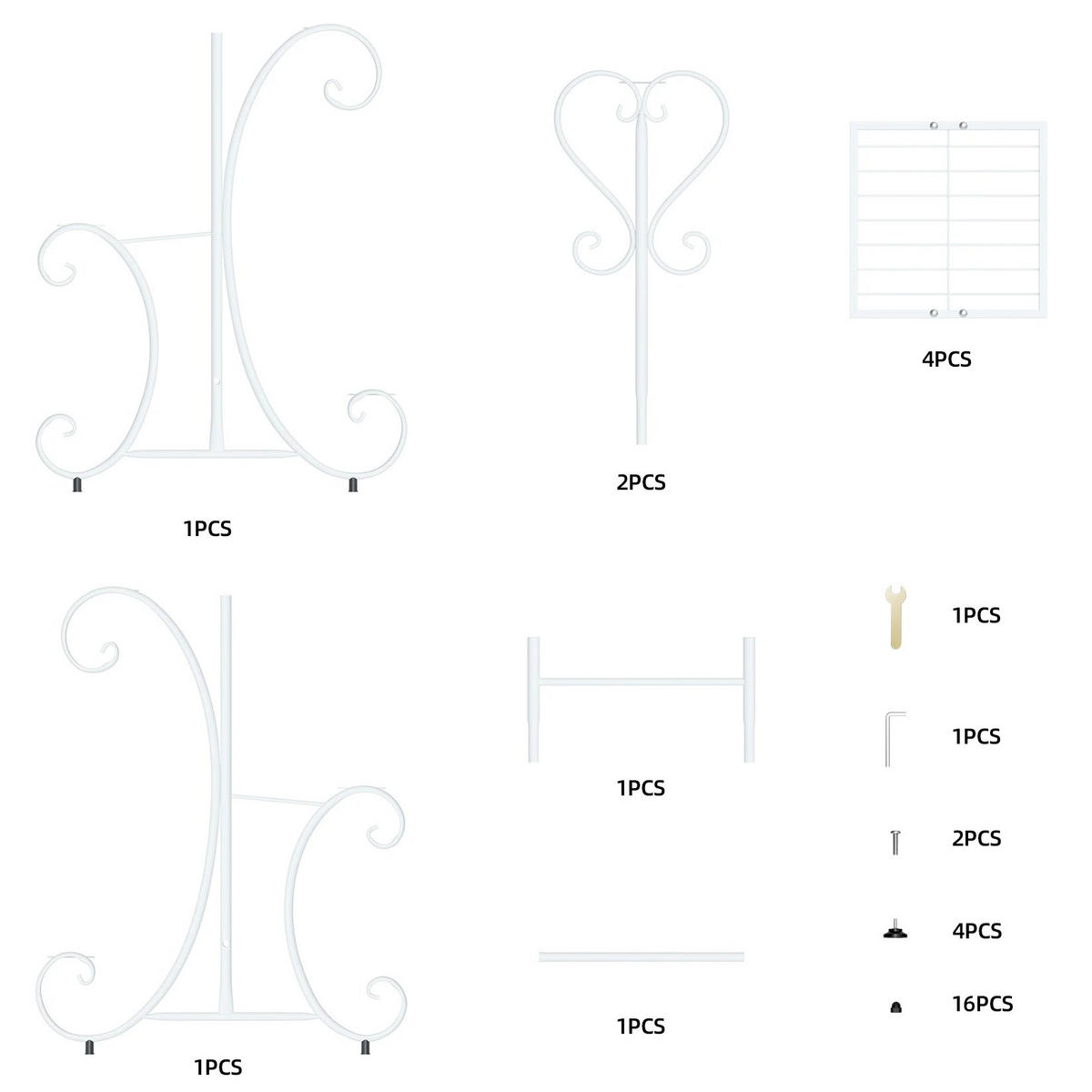 PFLANZENREGAL aus Metall 4-stufiger für drinnen und draußen, Garten, Terrasse, Schwarz - Schwarz, Metall (52/93/21cm) - Kaket