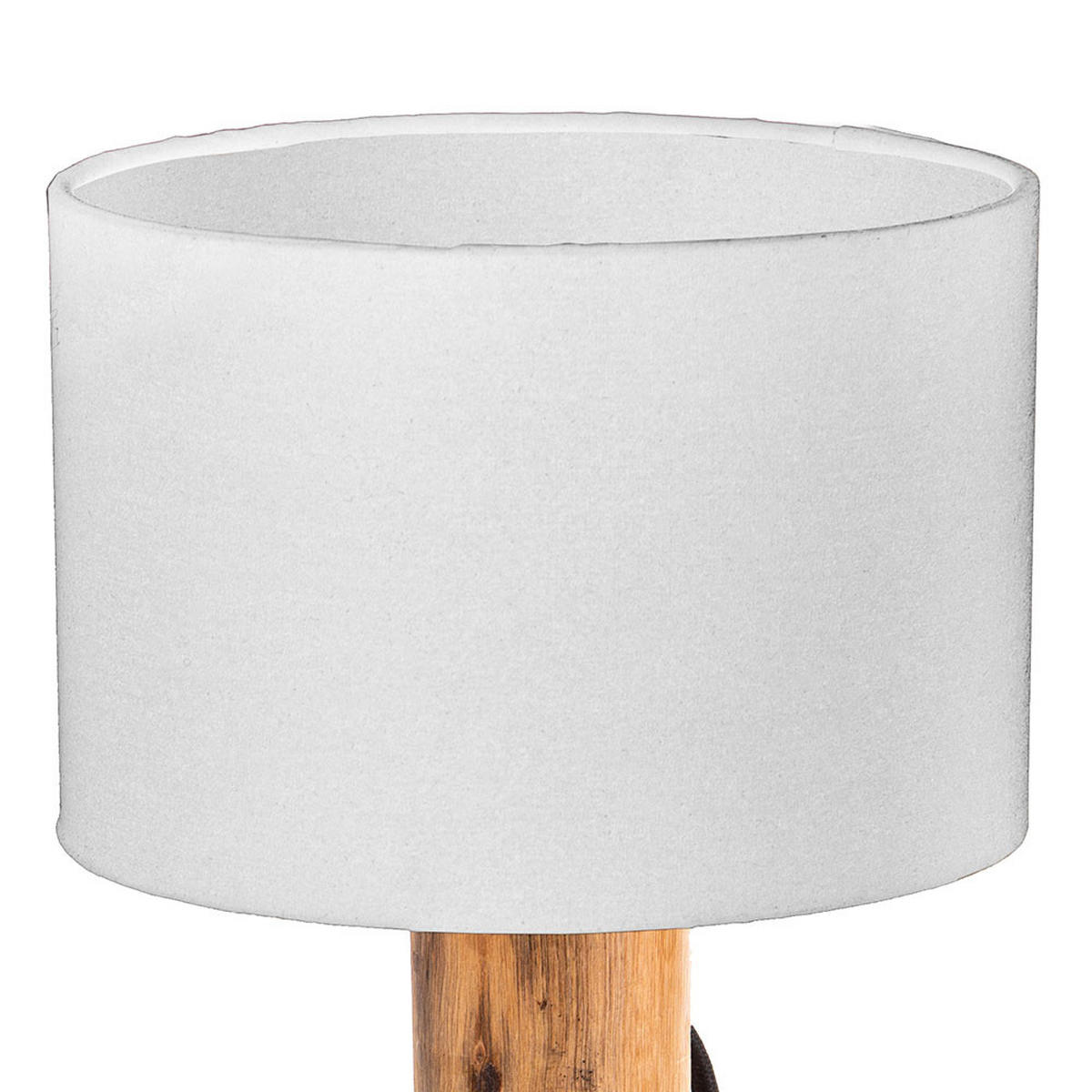 LED TISCHLEUCHTE Holz Braun Weiß - Braun, Holz (18/18/32cm) - Nowa