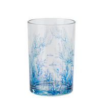 WINDLICHT KORALLE - Blau, Glas (12/18cm) - J-Line