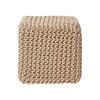 STRICK-POUF beige, Sitzwürfel 35/35/35 cm - Beige, Textil (35/35/35cm) - Homescapes
