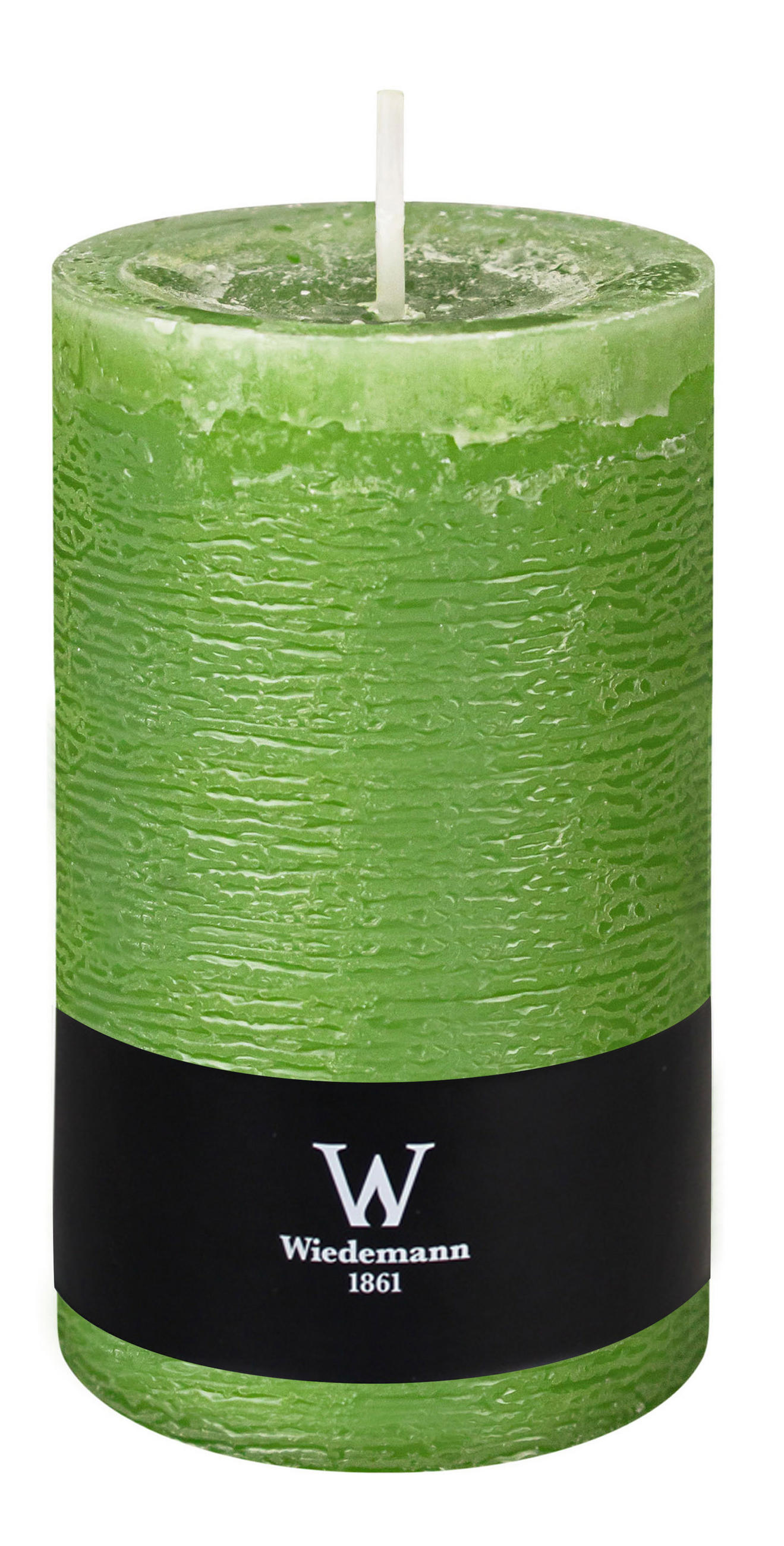 STUMPENKERZE Rustik Marble Style Apfelgrün 190 x Ø 98 mm, 1 Stück - Apfelbaumfarben, Paraffin (19cm) - Wiedemann Kerzen