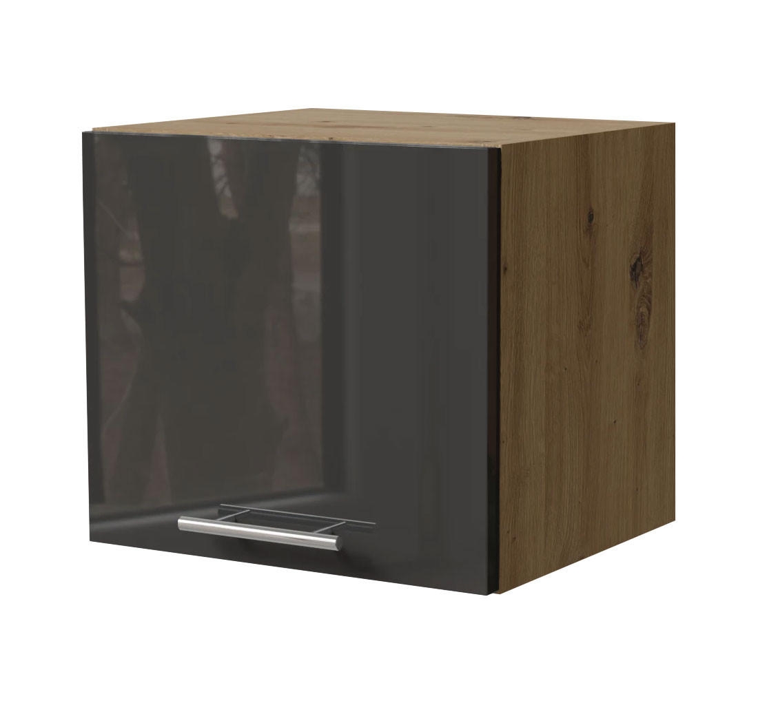 KLAPPHÄNGESCHRANK Essen W4B/40 Graphit Hochglanz / Eiche Artisan Matt 40 / 32,5 / 36cm - Graphitfarben/Eiche Artisan, Holz/Holzwerkstoff (40/36/32.5cm) - Feldmann-Wohnen