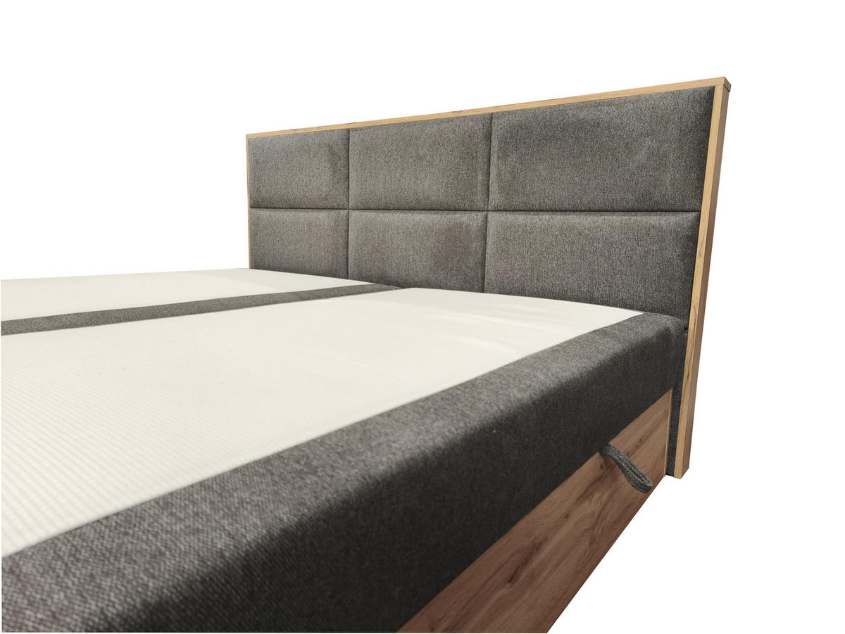 BOXSPRINGBETT Loly 140x200 cm H4 Taschenfederkern Anthrazit - Anthrazit, Textil (140/200cm) - KS Home Concept