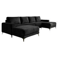 ECKSOFA VALTOR 320 cm x 185 cm – Stoff: CASABLANCA Schwarz 16 Farbe: Schwarz - Schwarz, Textil (320/185cm) - A&J MöbelLand