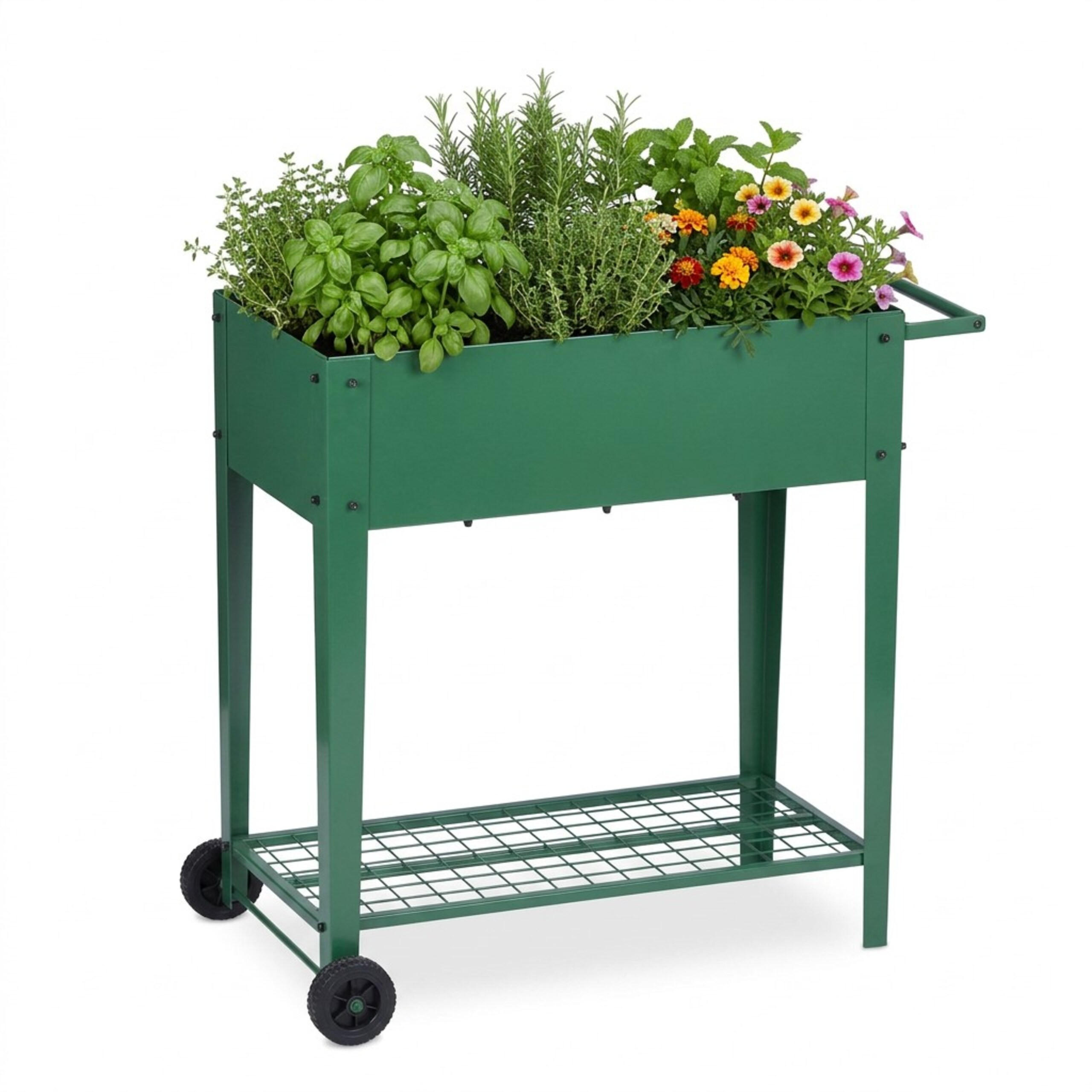 HOCHBEET - Grün, Kunststoff/Metall (85/80/50cm) - Relaxdays