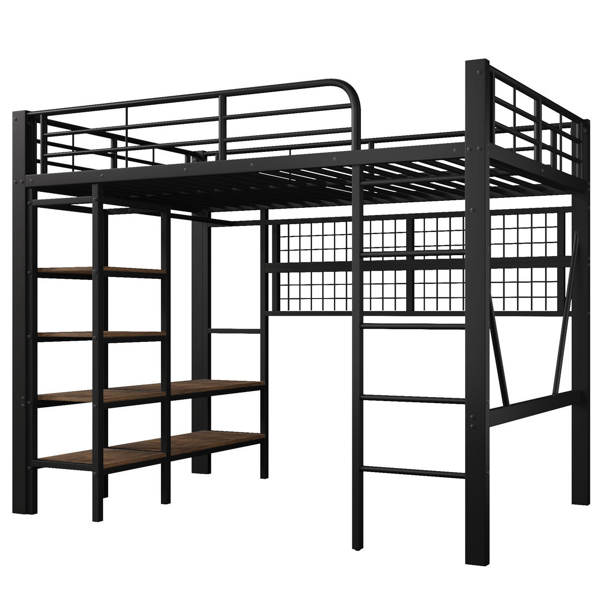 HOCHBETT 140/200 cm schwarz aus Metall mit App-steuerbarer LED und Stauraum - Schwarz, Metall (140/200cm) - OKWISH