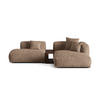 ECKSOFA modular rechts Martina aus Samt dunkelbeige 2 Sitzplätze - Mokka, Textil (176/285cm) - Micadoni