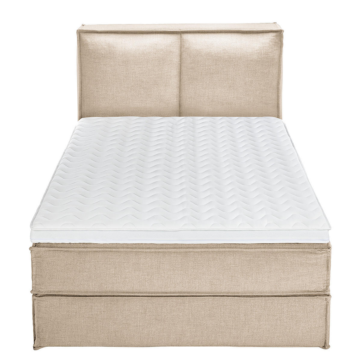 BOXSPRINGBETT mit Kopfteil - Premium - Beige, Textil (140/220cm) - home24