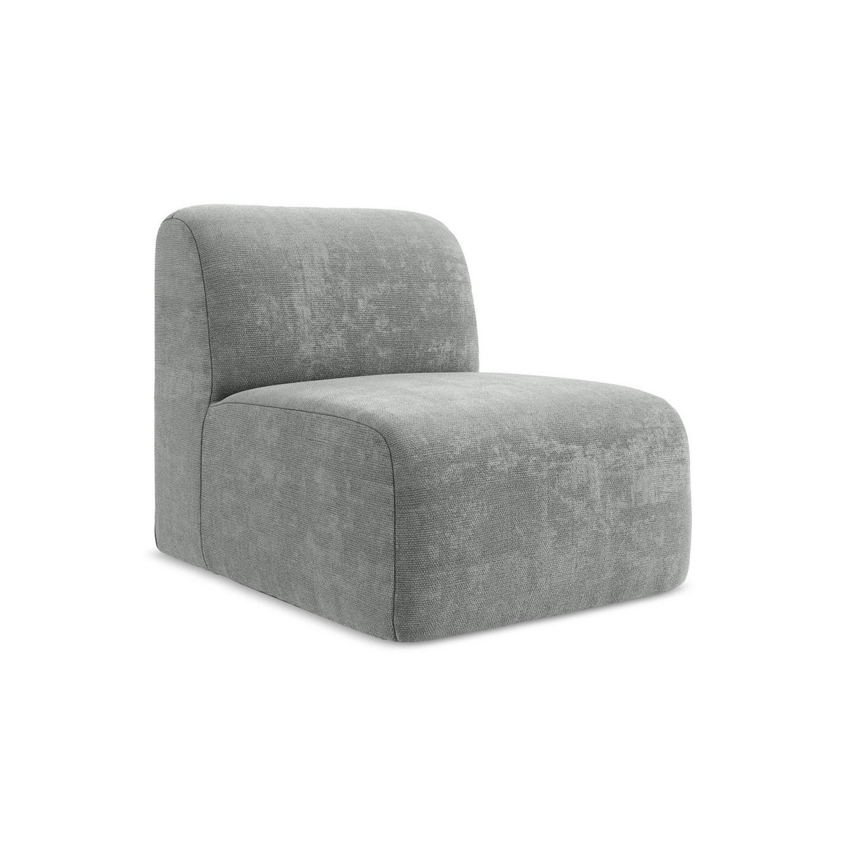 SOFAELEMENT Chenille Stoff Grau - Schwarz/Grau, Holzwerkstoff/Kunststoff (70/75/94cm) - LaMiaSofa