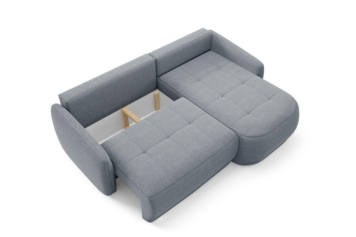 ECKSOFA Krabi Grau, mit Schlaffunktion - Grau, Holzwerkstoff (240/167cm) - Bettso