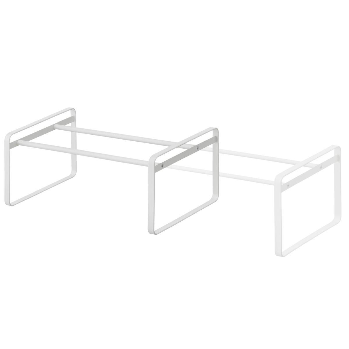 SCHUHREGAL Frame schwarz 40/17/25 cm ausziehbar bis 70cm - Weiß, Metall (40/25/17cm) - Yamazaki