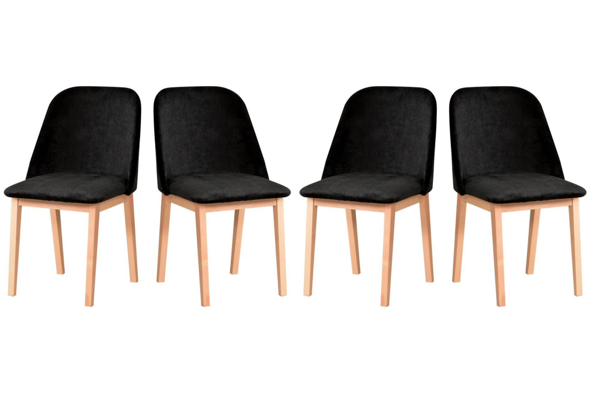 ESSZIMMERSTUHL - Set 4x MONTI 1 natur buche, Kronos 7 - Buchefarben/Schwarz, Holz (43/82/40cm) - Leaf Design