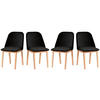 ESSZIMMERSTUHL - Set 4x MONTI 1 natur buche, Kronos 7 - Buchefarben/Schwarz, Holz (43/82/40cm) - Leaf Design