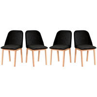 ESSZIMMERSTUHL - Set 4x MONTI 1 natur buche, Kronos 7 - Buchefarben/Schwarz, Holz (43/82/40cm) - Leaf Design