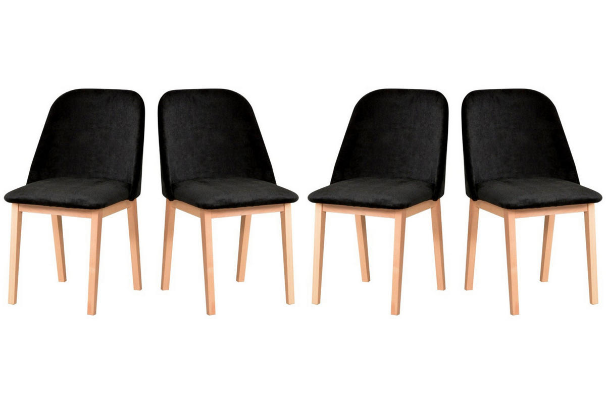 ESSZIMMERSTUHL - Set 4x MONTI 1 natur buche, Kronos 7 - Buchefarben/Schwarz, Holz (43/82/40cm) - Leaf Design
