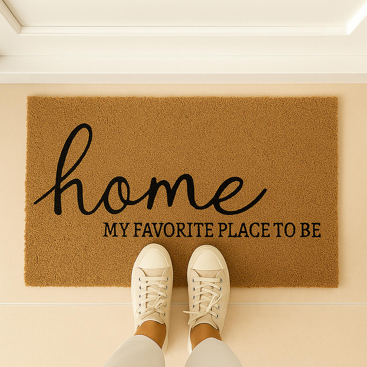 ROHOŽ - světle hnědá, textil/plast (60/40cm) - Relaxdays