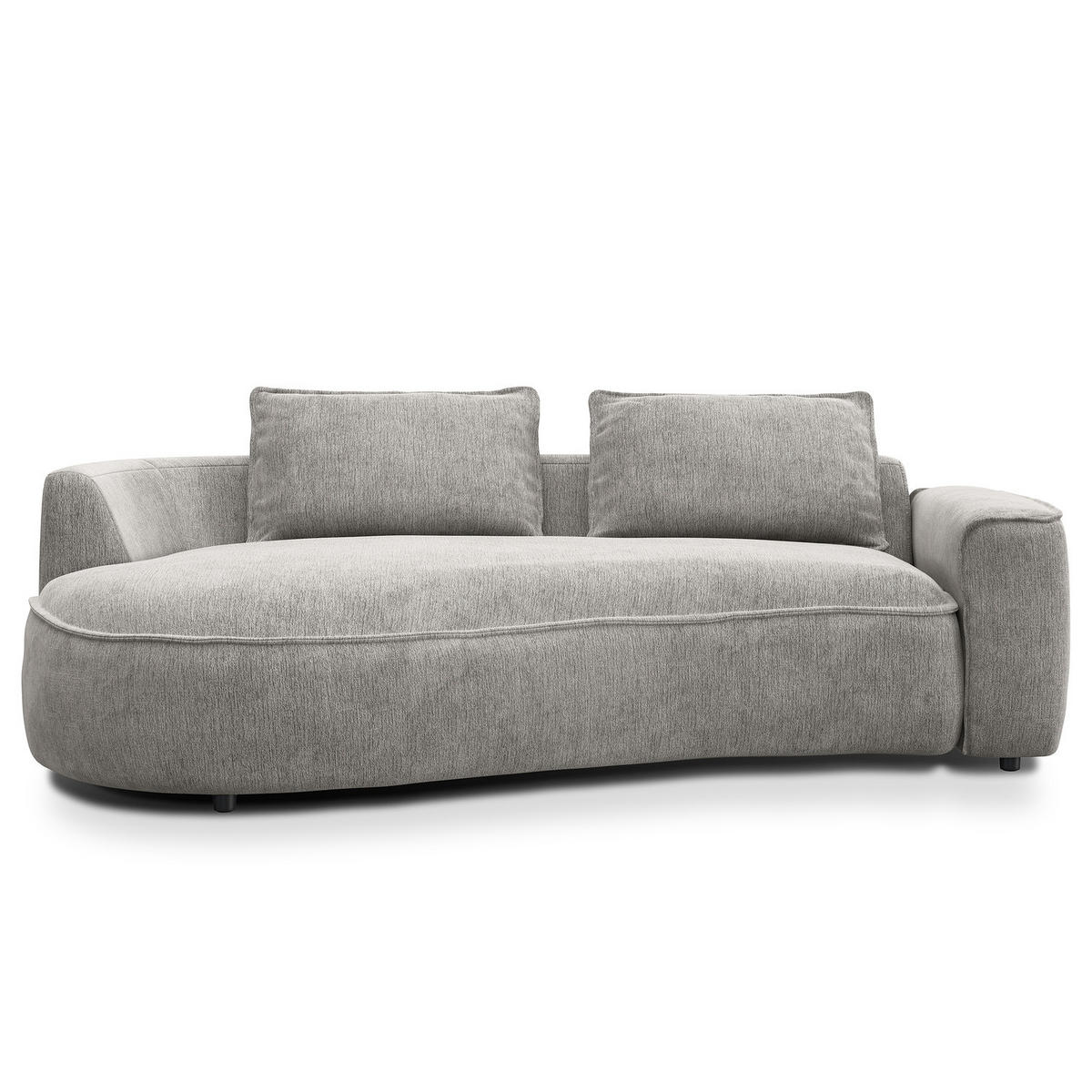 2,5-SITZER SOFA - Hellgrau/Schwarz, Kunststoff/Textil (217/82/146cm) - home24