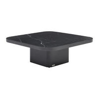 COUCHTISCH - Keramik, Glas & Metall - Marmor-Optik Schwarz - NALESIA - Schwarz, Glas (90/90/33cm) - Vente-Unique