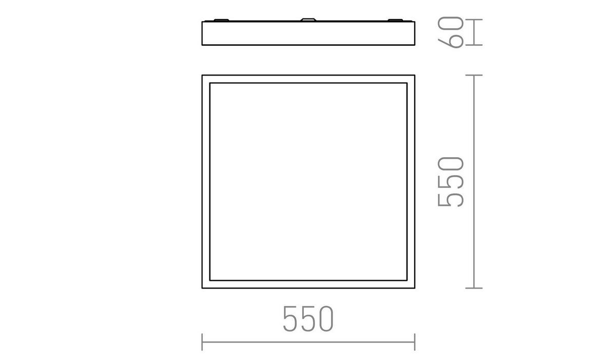 DECKENLEUCHTE STRUCTURAL LED 55x55 Weiß 48 W - Weiß, Metall (55/55/6cm) - Rendl