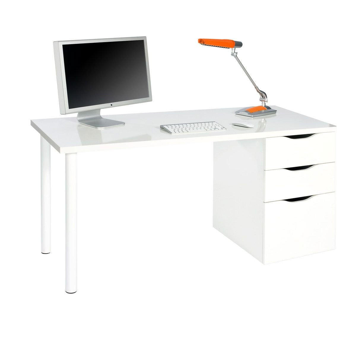 SCHREIBTISCH Weiß 60/138/74 cm - Weiß, Holzwerkstoff (60/138/74cm) - DMORA