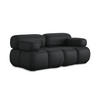 2-SITZER-SOFA Kunstleder Schwarz - Schwarz/Grau, Leder/Kunststoff (190/70/96cm) - Makamii