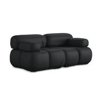 2-SITZER-SOFA Kunstleder Schwarz - Schwarz/Grau, Leder/Kunststoff (190/70/96cm) - Makamii